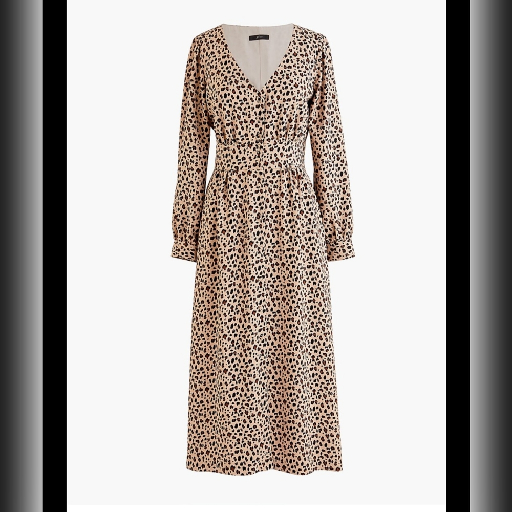 J. Crew Leopard Print Midi Dress NWT  NEW